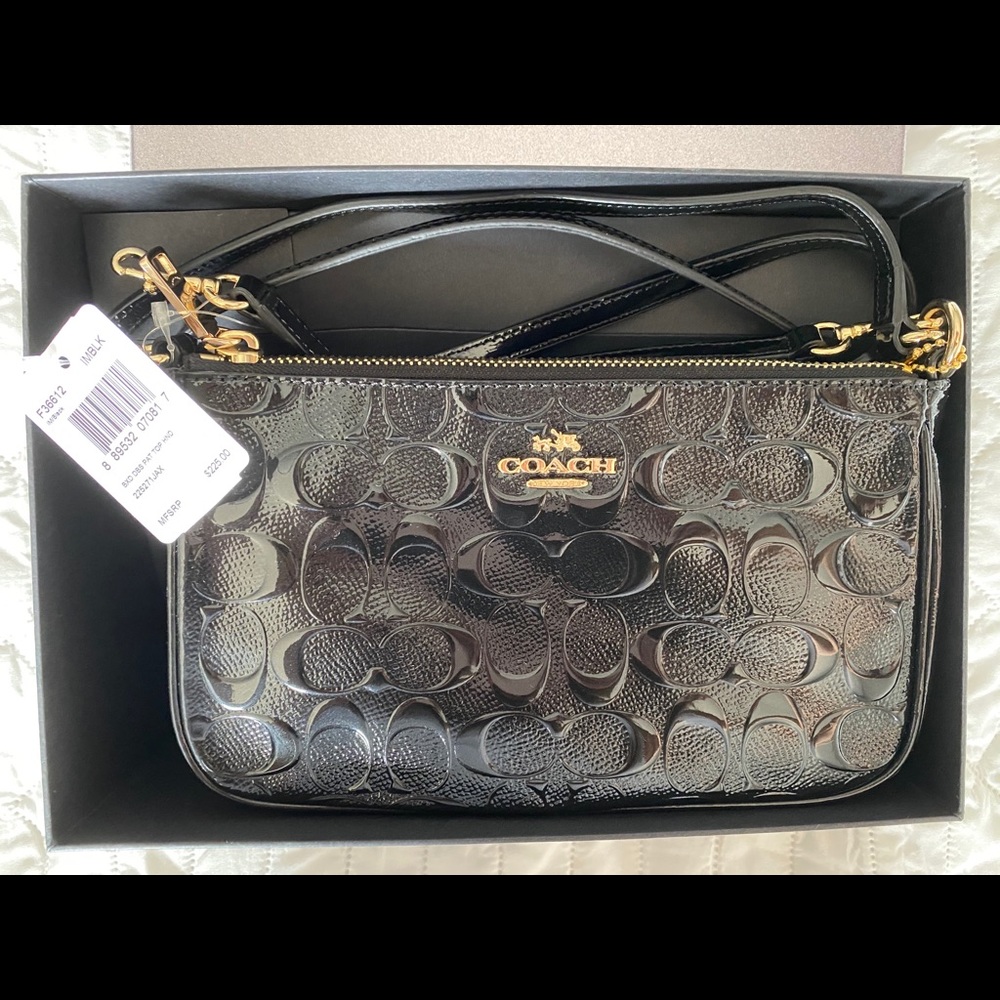 Coach Black Leather Top Handle and Shoulder Bag